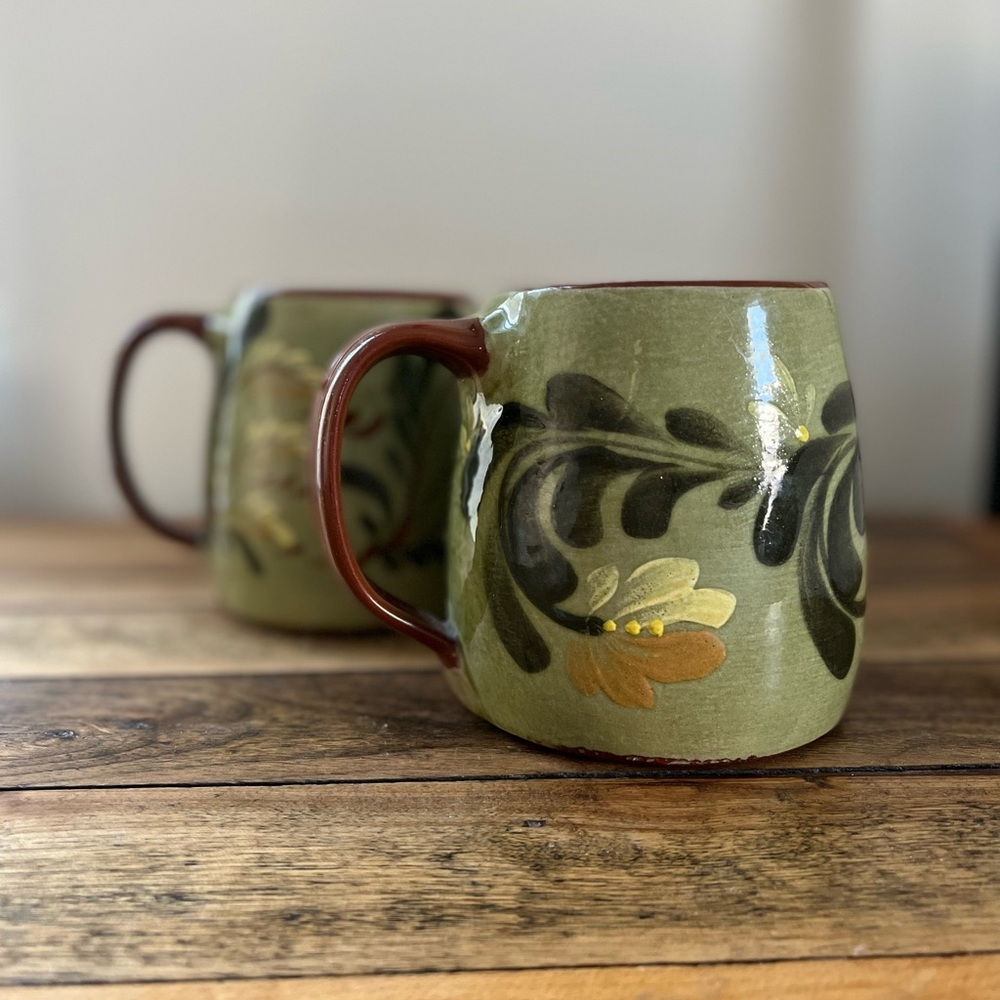 Wheel thrown pottery mugs